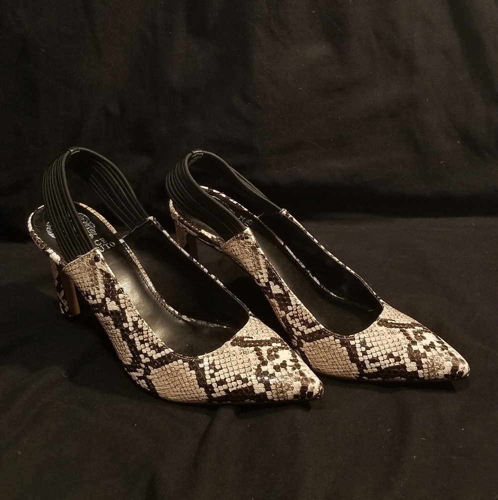 Snake Print Vince Camuto Slingback Heels